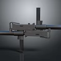 Twin Barrel Tactical Weapon with Metal Frame and Grip Design Structure 3d model