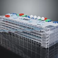 Cartoon Style Multi Layered Building Scaffolding Structure With Colorful Blocks And White Domes