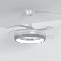 Modern Ceiling Air Conditioning Fan with Silver Blades and Built in Light