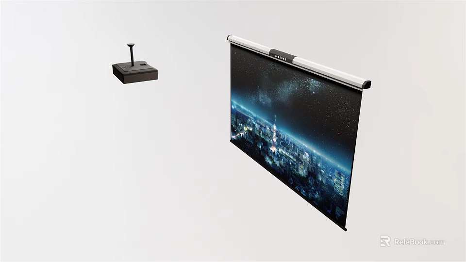 Projection Monitoring System With Rollable Projection Screen And Clear Image Display For Security Use 3d model 