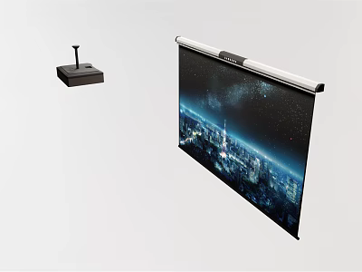 Projection Monitoring System With Rollable Projection Screen And Clear Image Display For Security Use 3d model