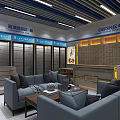 China Sports Lottery Store Modern Interior With Comfortable Sofas Coffee Table And Display Cabinets