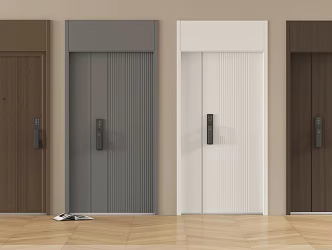 Modern entry door security door fingerprint lock door single door 3d model