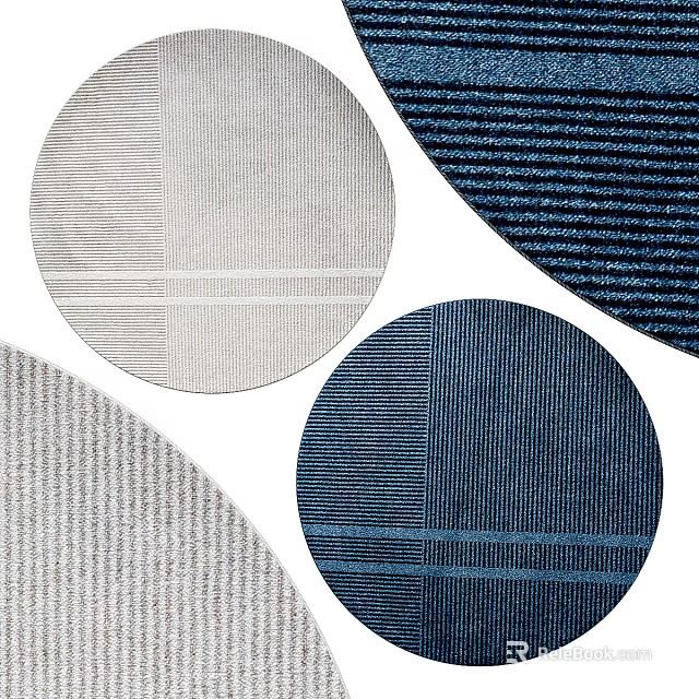 Round Area Rugs With Textured Patterns And Color Options 3d model 