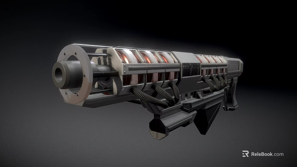 Futuristic Sci Fi Weapon With Intricate Metal Structure And Ergonomic Grip Design 3d model 