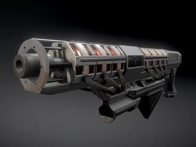 Futuristic Sci Fi Weapon With Intricate Metal Structure And Ergonomic Grip Design 3d model