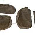 Natural Stone and Wood Decorative Pieces With Textured Surfaces and Natural Patterns