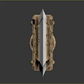 Mythic Ancient Hammer With Wooden Handle Metal Head Intricate Inscriptions And Reflective Surface Design