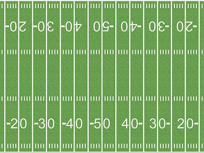American Football Field With Green Grass White Yard Lines And Numbered Markers 3d model
