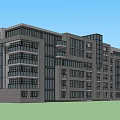 Modern Multi story Apartment Building With Glass Facade Balconies And Gray Exterior