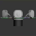 Modern Transparent Tech Devices With Colorful Connecting Wires In Circular Arrangement Around Central Hub