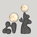 lunar table lamp 3d model