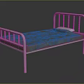 Medical Equipment Hospital Bed with Metal Frame Mattress and Pillow for Patient Care