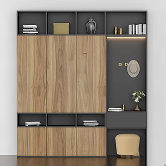 Modern Entrance Corridor Decorative Storage Room Corridor Cabinet Mirror 3d model