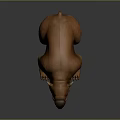 Brown large animal in standing posture with prominent facial features and sharp claws