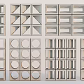 Modern Room Dividers With Various Geometric Patterns Including Squares Circles And Triangles 3d model