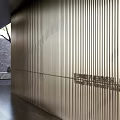 Modern Garden Landscape With Corridor Water Reflections Trees Wooden Structures And Light Effects