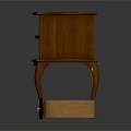 Classic Wooden Nightstand With Curved Legs Shelves And Storage Drawers