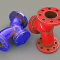 Heavy Duty Industrial Equipment Blue And Red Flange Fittings For Pipe Connection