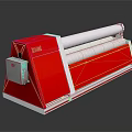Red And White Industrial Machine With Roller And Control Box Structure