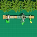 Kindergarten Outdoor Playground With Green Floor Soccer Ball Shaped Structures Slides And Trees
