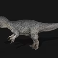 Realistic Dinosaur 3D Model With Gray Skin Red Head Horns Open Mouth And Black Background
