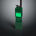 Green Portable Radio Device With Digital Display Screen And Keypad Antenna