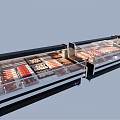 Commercial Refrigerated Display Cases with Various Fresh Meat Products in Retail Store