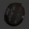 Rusty Combat Helmet As Weapon Featuring Death Row White Logo Design