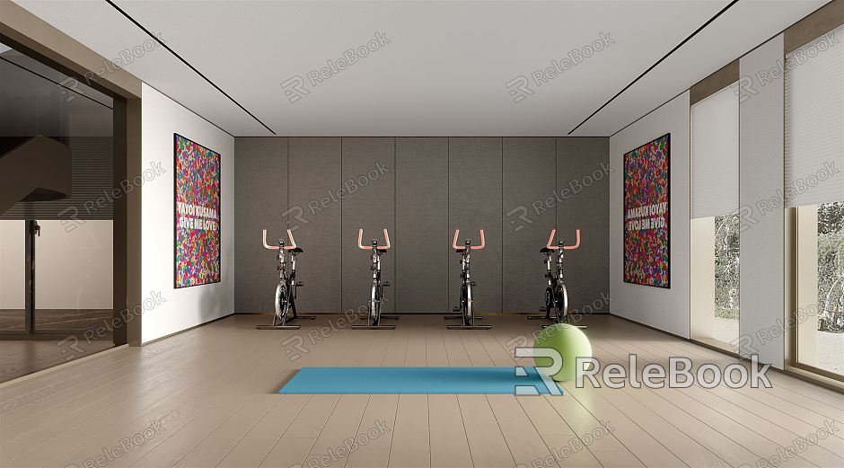 Modern Gym Fitness Room model