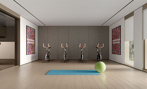 Modern Gym Fitness Room 3d model