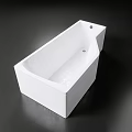 White Modern Freestanding Bathtub With Rectangular Shape And Unique Side Design 3d model