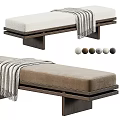 Cushioned Sofa Bench With Wooden Legs Throw Blanket And Color Options