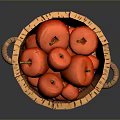Practical Home Living Supplies Wooden Bucket With Fresh Red Apples