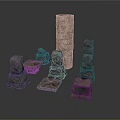 Ancient Stone Columns And Blocks In Various Shapes And Sizes 3d model