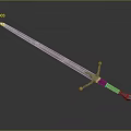 Decorative Medieval Weapon Sword With Long Metal Blade And Ornate Hilt Design