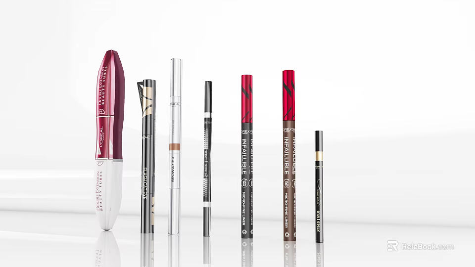 Professional Assorted Eyeliner Eyebrow Pencils With Colorful Designs For Ecommerce Store 3d model 
