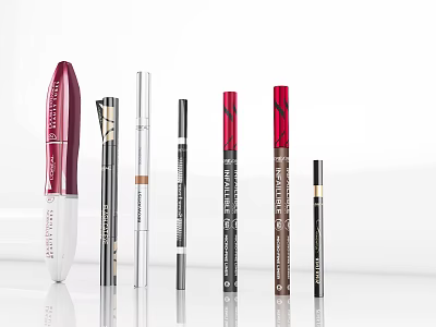 Professional Assorted Eyeliner Eyebrow Pencils With Colorful Designs For Ecommerce Store 3d model