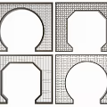 Various Decorative Partition Designs With Geometric Patterns And Circular Square Openings
