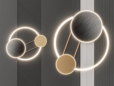 Modern Circular Geometric Wall Decor With Elegant Lighting And Metallic Texture 3d model