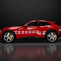 Red Sports Car With Modern Sleek Body And Shiny Exterior Design