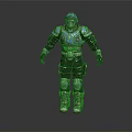 Futuristic Biomechanical Character With Blue Silver Armored Suit And Helmet Design Details