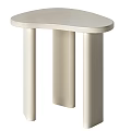 Elegant Cream White Side Table With Smooth Rounded Tabletop For Modern Minimalist Living Room Decor