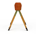 Road Facilities With Tripod Structure Orange Top Green Details Wooden Legs And Black Base