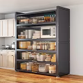 Modern Kitchen Interior Featuring White Cabinets And Open Storage Shelves
