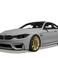 Black BMW Two Door Sports Car With Gold Alloy Wheels And Sleek Exterior