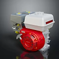 Briggs Style Single Cylinder Automotive Gasoline Engine Parts With Red Fan And White Casing