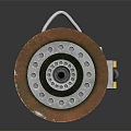 Futuristic Sci Fi Weapon With Metallic Spiral Structure Circular Top And Control Panel 3d model
