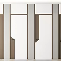Modern Hinged Doors Featuring Wooden Frames Glass Inserts And Gray Panels 3d model