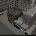 Urban Residential Building Complex With Multi Story Brick Exteriors And Street Side Shops